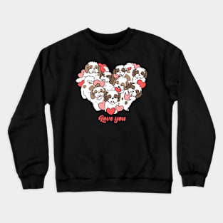 Shih tzu valentines day cute heart for Shih tzu lovers Crewneck Sweatshirt